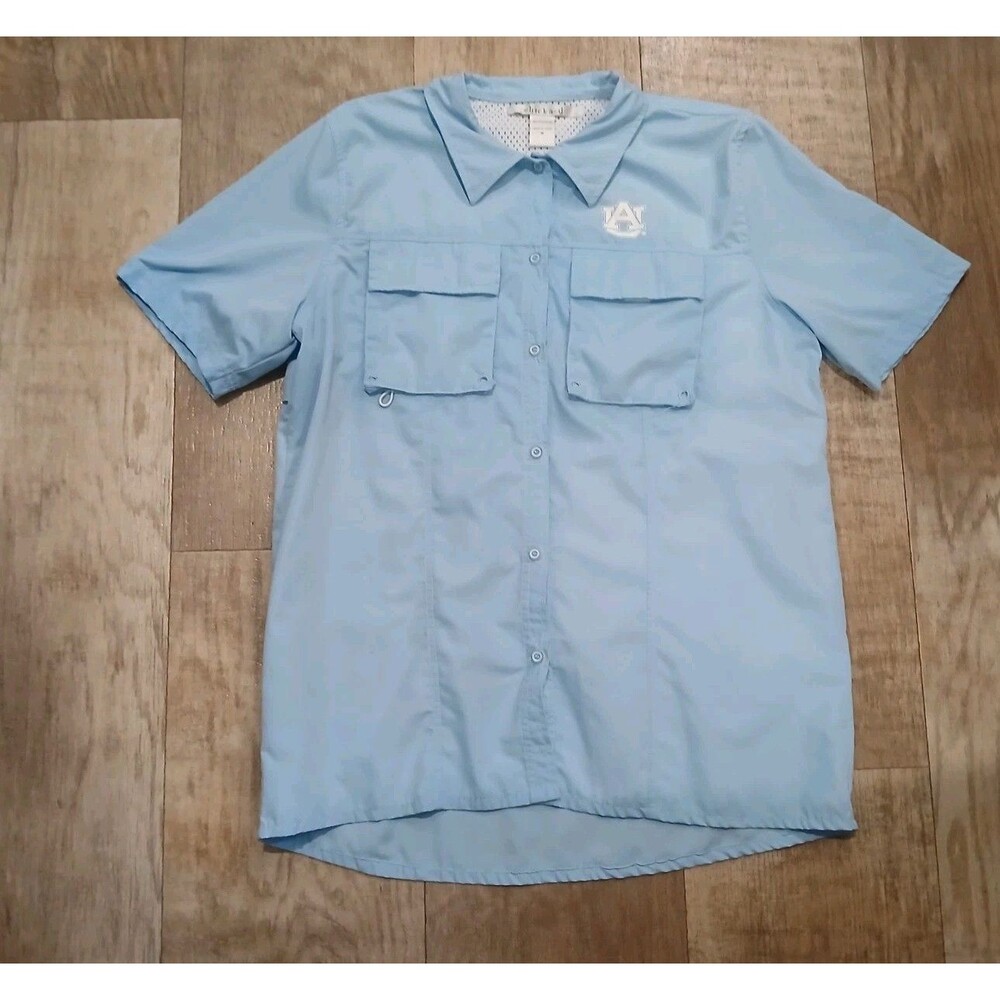 Chicka-D Women's Auburn University Fishing/ Camp Shirt Blue Size Medium